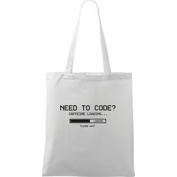 Need to code - Taška bavlněná - 42 x 38 cm ( Bílá )