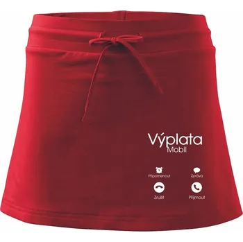 Dámská sukně Výplata volá - Sportovní sukně - two in one - XS ( Červená )