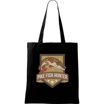 Štika Pike fish hunter - Taška bavlněná - 42 x 38 cm ( Černá )