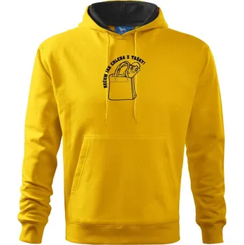 Pánská mikina Nečum jak chleba z tašky! - Mikina pánská Cape s kapucí - L ( Žlutá )
