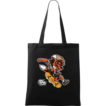 Skate crazy fox - Taška bavlněná - 42 x 38 cm ( Černá )