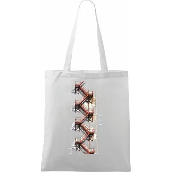 Železné schody - Taška bavlněná - 42 x 38 cm ( Bílá )