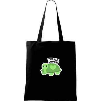 Nákupní taška Turtle lover - kreslený - Taška bavlněná - 42 x 38 cm ( Černá )