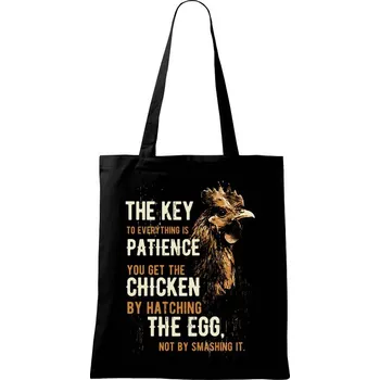 Chicken patience - Taška bavlněná - 42 x 38 cm ( Černá )