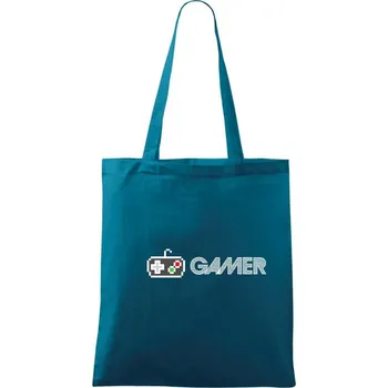 Gamer - ikona gamepad - Taška bavlněná - 42 x 38 cm ( Petrolejová )