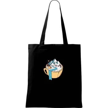 Hrnek plný výletování - Taška bavlněná - 42 x 38 cm ( Černá )