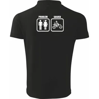 Pánská košile Problém cross motorka - Polokošile pánská Pique Polo 203 - S ( Černá )