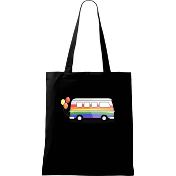 LGBT busík - Taška bavlněná - 42 x 38 cm ( Černá )