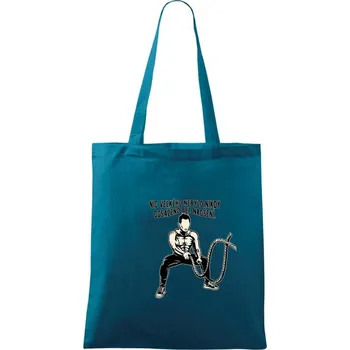 Posilování s nadšením - Taška bavlněná - 42 x 38 cm ( Petrolejová )