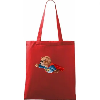 Nákupní taška Medvěd Hero - Taška bavlněná - 42 x 38 cm ( Červená )