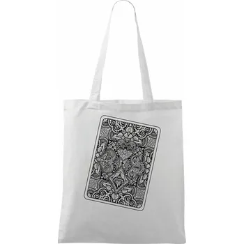 Nákupní taška Poker - karta abstraktní - Taška bavlněná - 42 x 38 cm ( Bílá )