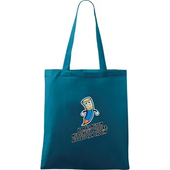 V práci nejsem nejostřejší pastelka - Taška bavlněná - 42 x 38 cm ( Petrolejová )