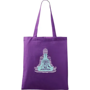 Joga - think positive šedá - Taška bavlněná - 42 x 38 cm ( Fialová )