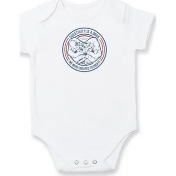 Kojenecký body Creativity Is A Drug - Body kojenecké s krátkým rukávem - Krátký r. 12-18 měs ( Bílá )