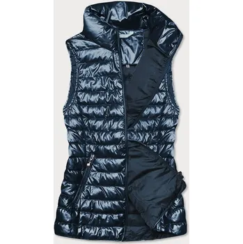 Dámská vesta Tmavě modrá metalická dámská vesta (M20-6806-99) odstíny modré L (40)