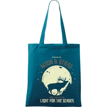 Deer moon - Taška bavlněná - 42 x 38 cm ( Petrolejová )