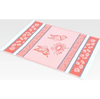 Utěrka Kuchyňská utěrka bambus oranžová, Motýli a kopretiny (Kuchyňské utěrky)