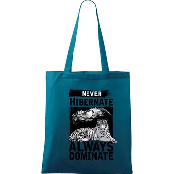 Never Hibernate - Taška bavlněná - 42 x 38 cm ( Petrolejová )
