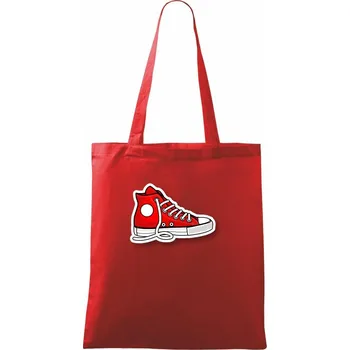 Nákupní taška Neposedná teniska - Taška bavlněná - 42 x 38 cm ( Červená )