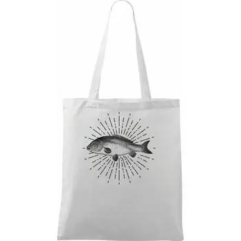 Ryba v paprscích - Taška bavlněná - 42 x 38 cm ( Bílá )