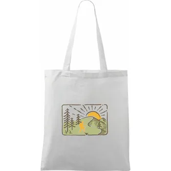 Nordic walking v přírodě - Taška bavlněná - 42 x 38 cm ( Bílá )