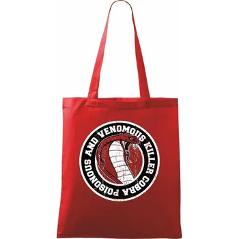 Nákupní taška Snake poisonouscobra - Taška bavlněná - 42 x 38 cm ( Červená )