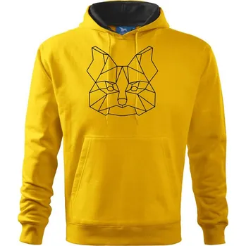 Pánská mikina Jorkšírský teriér - Geometrie - Mikina pánská Cape s kapucí - 3XL ( Žlutá )