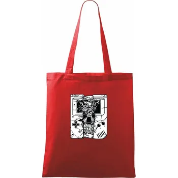 Nákupní taška Gameboy Skull - Taška bavlněná - 42 x 38 cm ( Červená )
