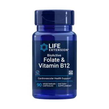 Life Extension BioActive Folate & Vitamin B12 Doplněk stravy s obsahem folátu a B12 90 ks, kapsle