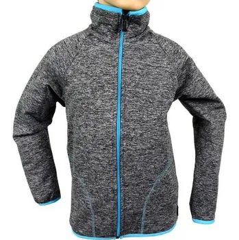 Chlapecká mikina Funkční mikina šedý melír Fantom lemovka - tyrkysová Velikost: 146