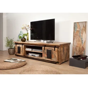 Televizní stolek IRON TV stolek 180x55 cm, mango, přírodní