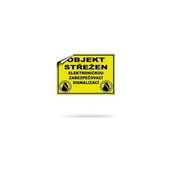 Zabezpečovací technika Objekt střežen - výstražná samolepka A5 žlutá