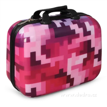 Kufr příruční menší pink tetris 32 x 14 x 24 cm
