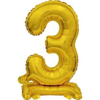 Balónek Balónek foliový narozeniny číslo 3 zlatý 38 cm Amscan 9910071