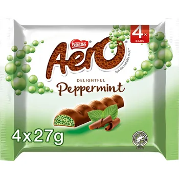 Čokoládová tyčinka Nestlé Aero čokoládové tyčinky s příchutí máty 4x 27 g
