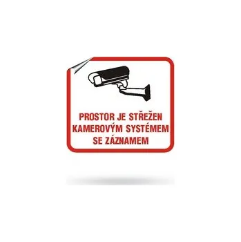 Značení Prostor je střežen kamerovým systémem se záznamem - Bezpečnostní samolepka 10x9 cm