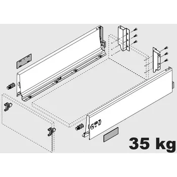 Zásuvkový kontejner Blum K-BLUM Antaro K 550 mm/30 kg, Blumotion/TOB, bílá SW, vrut