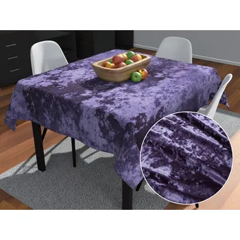 ubrus Sametový čtvercový ubrus Diana DI-006 Tmavě fialový 40x40 cm