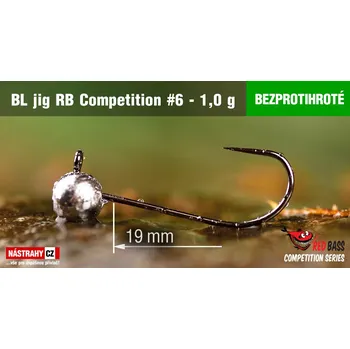 Rybářský háček Bezprotihrotý Jig RB Competition #6 Strong - 19 mm - #6 - 1,0 g, 5 ks