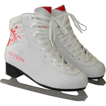 Zimní brusle Acra 05-H806A bílé/červené