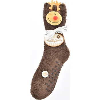 Dámské ponožky Žinilkové protiskluzové veselé spací ponožky TAUBERT UNI hnědá