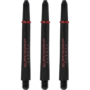 Příslušenství pro šipky Násadky Harrows Supergrip Carbon Black Red Medium
