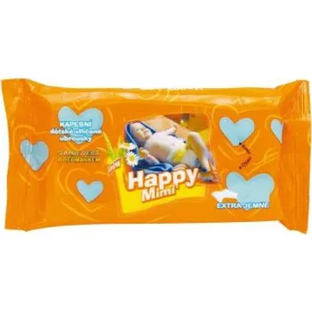 Dětský vlhčený ubrousek HAPPY MIMI Dětské toaletní vlhčené ubrousky s aloe 72&nbsp;kusů
