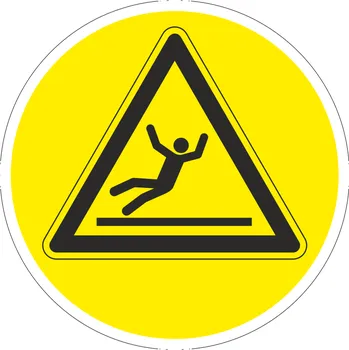 Podlahová značka PVC - POZOR KLUZKÁ PODLAHA podlahové samolepky 430 mm