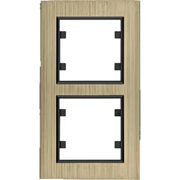 Dvojrámeček svislý lumina passion alu mosaz Hager WL9124