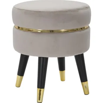 Stolička Sametová stolička Mauro Ferretti Galand, 35x35x40,5 cm, šedá/černá/zlatá