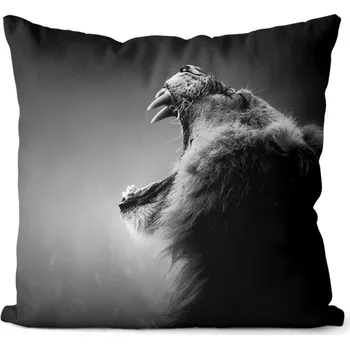 Dekorativní polštářek Polštář Řev lva (Velikost: 40 x 40 cm)