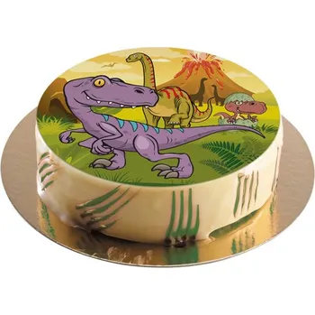 Jedlá dekorace na dort Dekora Jedlý papír kulatý Dino 20 cm