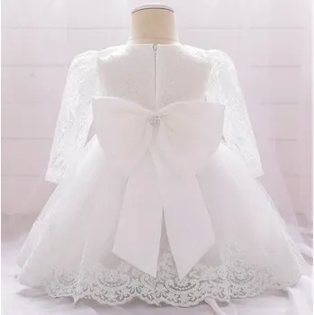 Kojenecké šaty Kojenecké společenské šatičky s mašlí, 3 - 24 M Barva: Bílá, Velikost: 6M