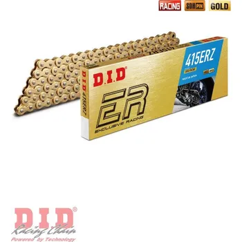 Řetězová sada pro motocykl DID - Japonsko Řetěz DID typ 415ERZ celozlatý